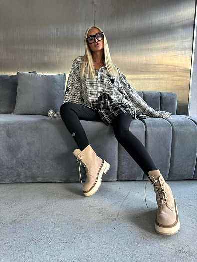 Женская рубашка в клетку Chrome Hearts   