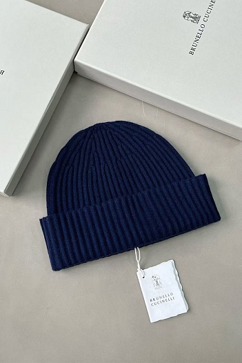 Кашемировая шапка Brunello Cucinelli Premium - Blue   