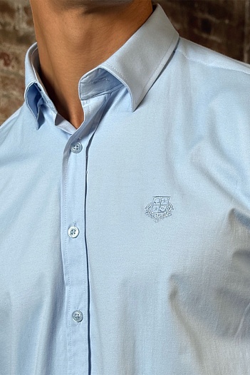 Мужская рубашка Loro Piana голубого цвета   