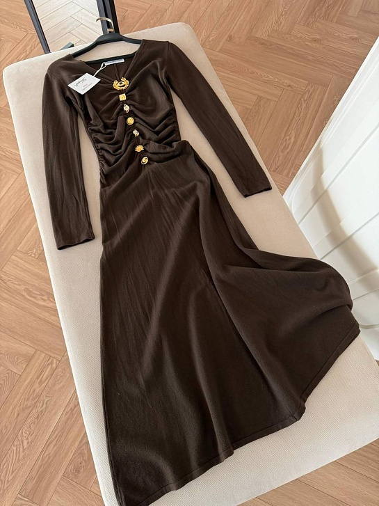 Женское трикотажное платье Schiaparelli Premium - Chocolate