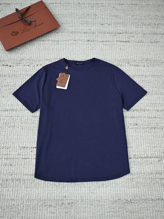 Мужская тёмно-синяя футболка Loro Piana premium