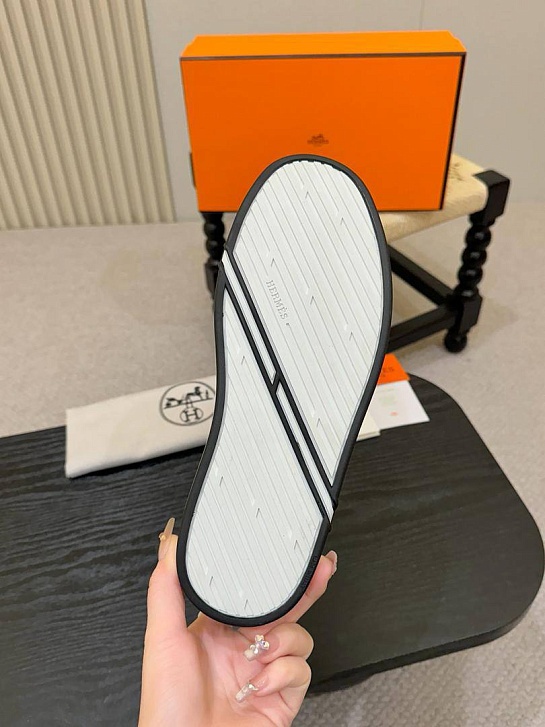 Мужские замшевые кроссовки Hermes Kid - Black