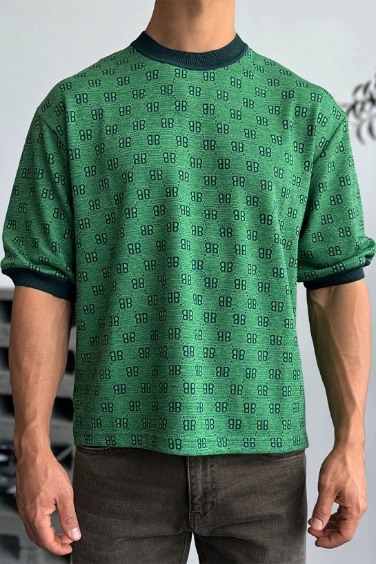 Зелёная оверсайз футболка Balenciaga