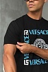 Мужская чёрная футболка Versace logo-print