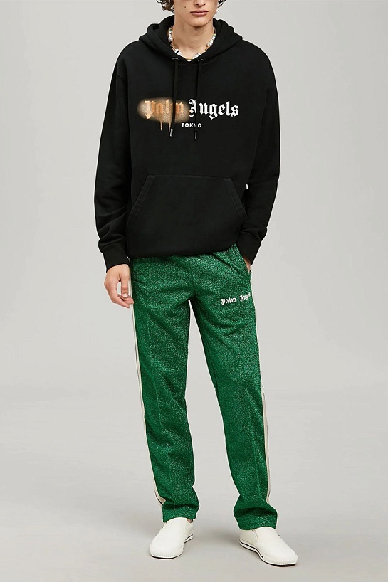 Чёрное худи Palm Angels Heart Sprayed "Tokyo"