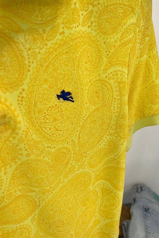 Классическое мужское поло Etro жёлтого цвета