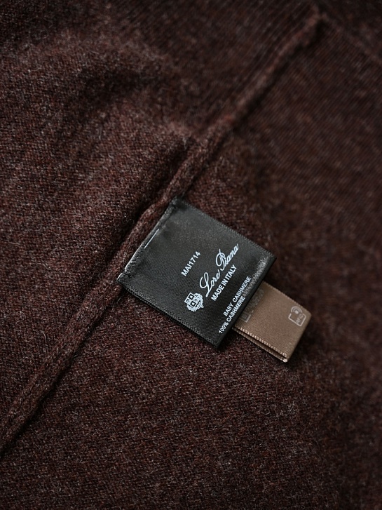 Коричневое поло с длинным рукавом Loro Piana premium