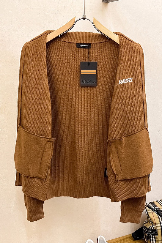 Свитер на молнии Zegna Premium - Brown