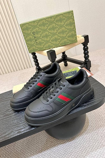 Мужские кожаные кроссовки Gucci   