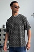 Тёмно-серая оверсайз футболка Balenciaga