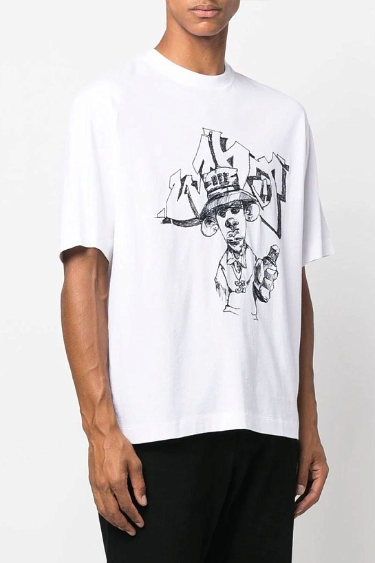 Белая футболка Off-White c/o Virgil Abloh graffiti-print