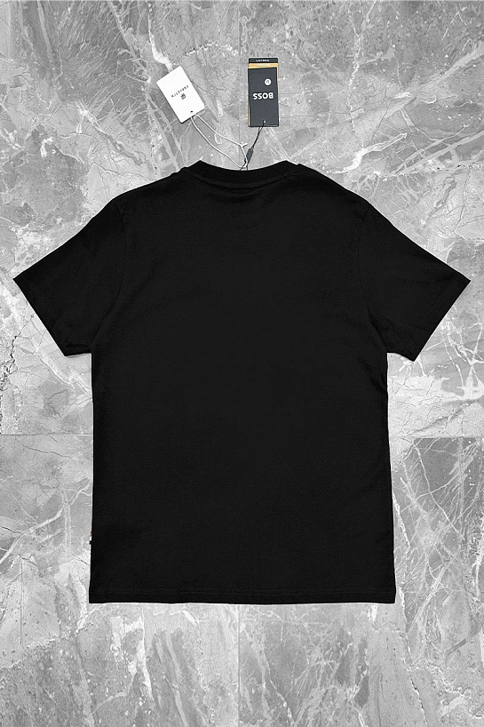 Мужская чёрная футболка Hugo Boss logo-print