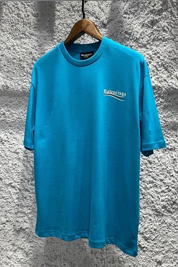 Синяя оверсайз футболка Balenciaga   