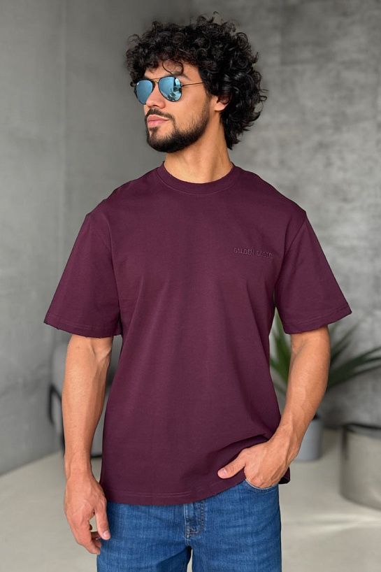 Мужская фиолетовая футболка Golden Goose