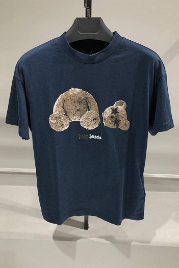 Мужская оверсайз футболка Palm Angels "Teddy Bear" - Navy   
