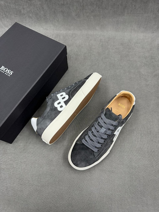 Замшевые кроссовки Hugo Boss Aiden - Grey