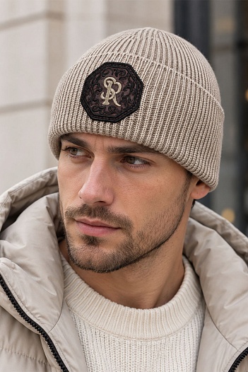 Мужская бежевая шапка Stefano Ricci   