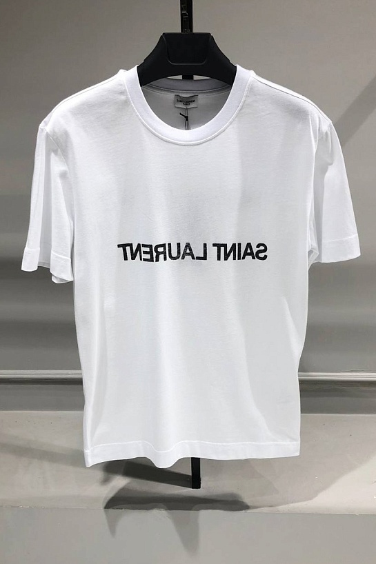 Белая футболка Saint Laurent reversed logo
