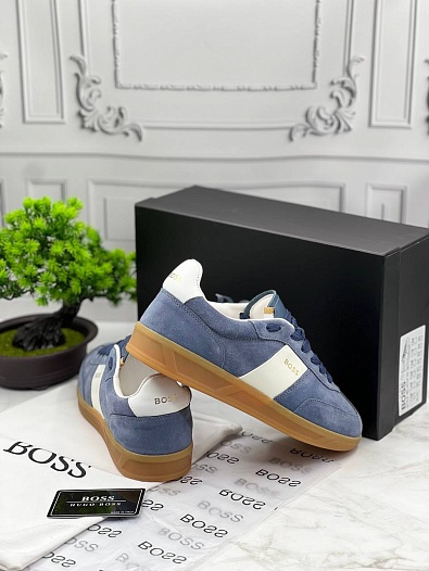 Замшевые кроссовки Hugo Boss Brandon Tenn - Blue   