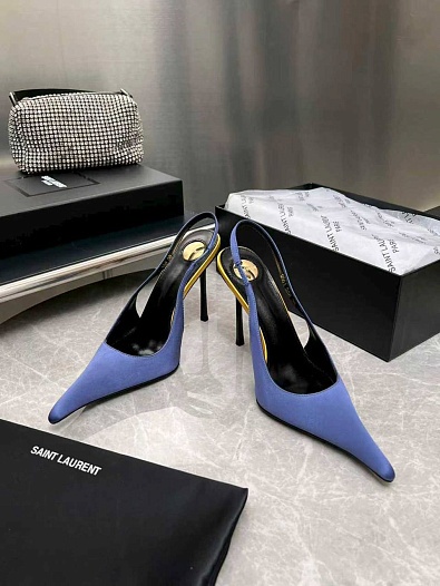 Женские кожаные туфли на каблуке Yves Saint Laurent premium   