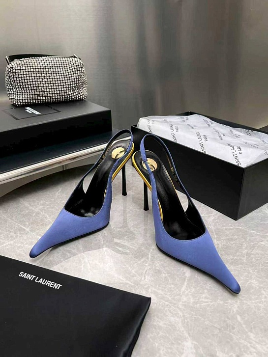 Женские кожаные туфли на каблуке Yves Saint Laurent premium