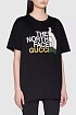 Чёрная оверсайз футболка Gucci x The North Face Collaboration