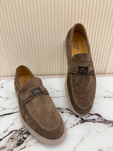 Мужские замшевые лоферы Ermenegildo Zegna   