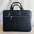 Мужская кожаный портфель Prada 38x28 см - Black