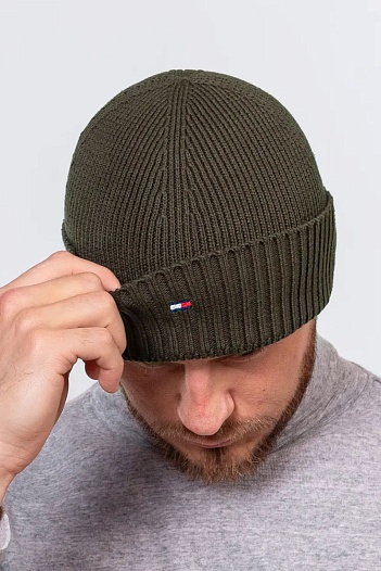 Шапка цвета хаки Tommy Hilfiger essential flag   
