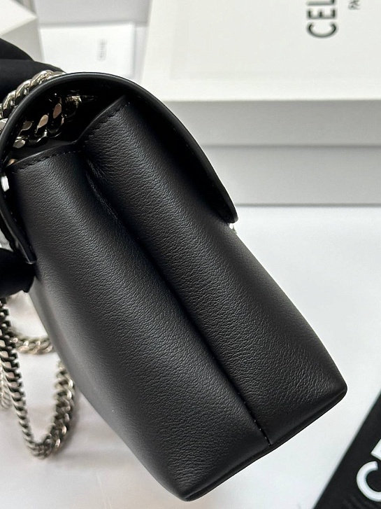 Женская сумка Celine Victorire Medium Premium 21x12x7 см - Black / Silver