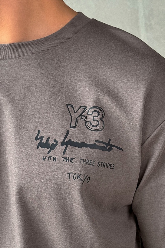 Мужская коричневая футболка Y-3 Yohji Yamamoto
