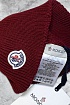 Мужская шапка бордового цвета Moncler logo-patch