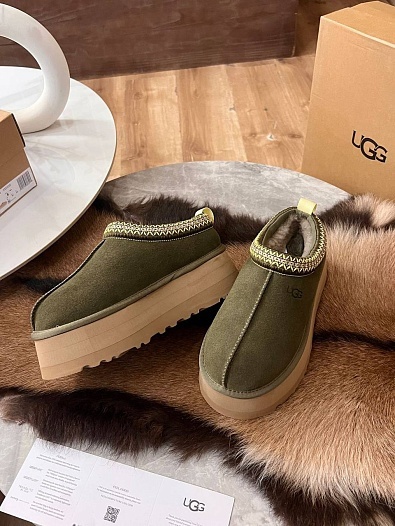 Женские замшевые ботинки UGG Tazz Platform - Green   
