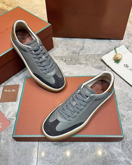 Мужские кожаные кроссовки Loro Piana Tennis Walk   