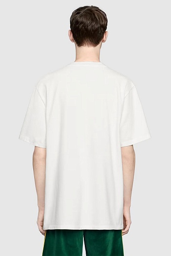 Белая оверсайз футболка Gucci Blade print   