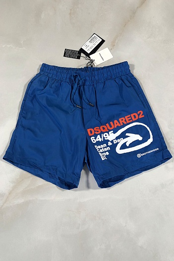 Мужские плавательные шорты Dsquared2 синего цвета   