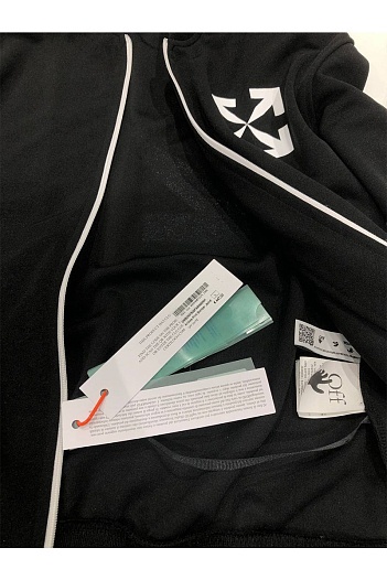 Мужская чёрная кофта Off-White Arrow logo-print   