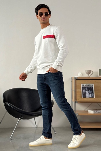 Мужские тёмно-синие джинсы Dolce & Gabbana logo-plaque   