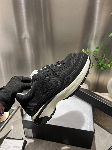 Женские кроссовки Chanel Premium - Black   