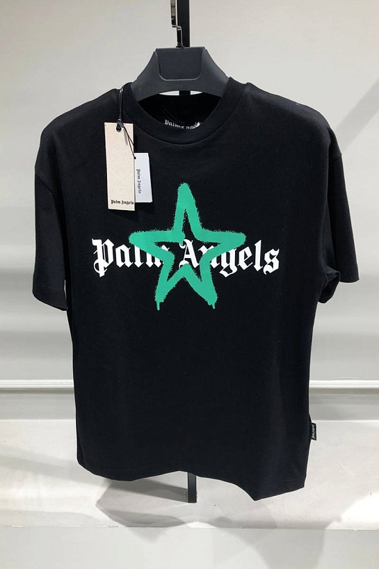 Чёрная футболка Palm Angels star sprayed
