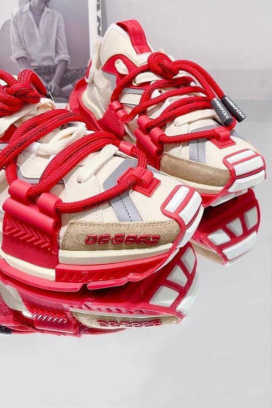 Комбинированные кроссовки Dolce & Gabbana Space - Beige / Red
