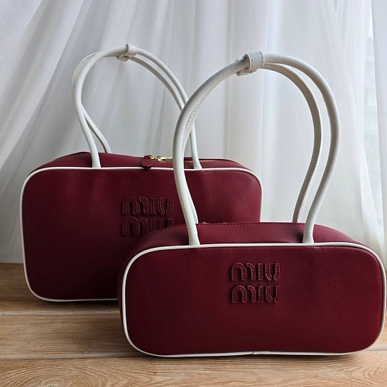 Кожаная сумка тоут MIU MIU Beau 29x14 см - Red
