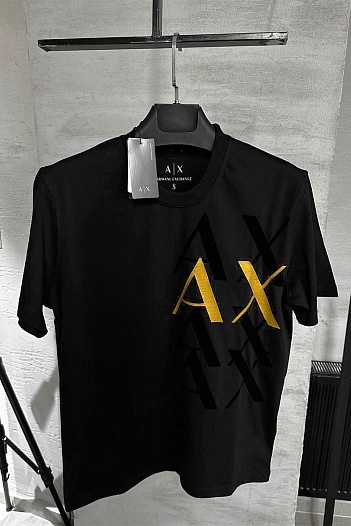 Мужская чёрная футболка Armani Exchange   