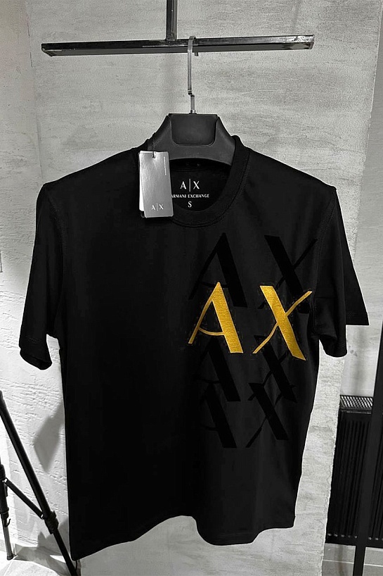 Мужская чёрная футболка Armani Exchange