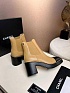 Женские кожаные сапоги Chanel premium - Beige