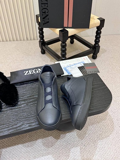 Кроссовки с мехом Ermenegildo Zegna Triple Stitch high-top   