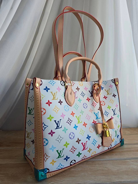 Кожаная сумка Louis Vuitton x Takashi Murakami On The Go MM 36x27 см