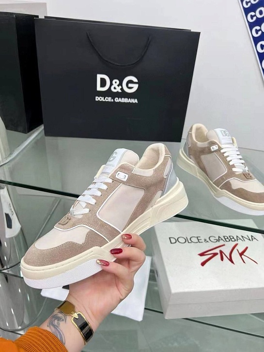 Женские комбинированные кроссовки Dolce&Gabbana New Roma