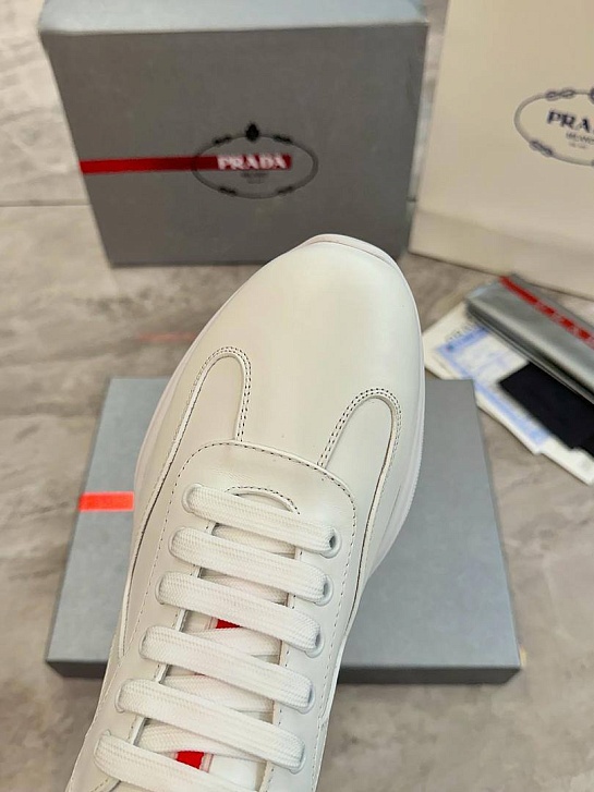 Кожаные кроссовки Prada America's Cup - White