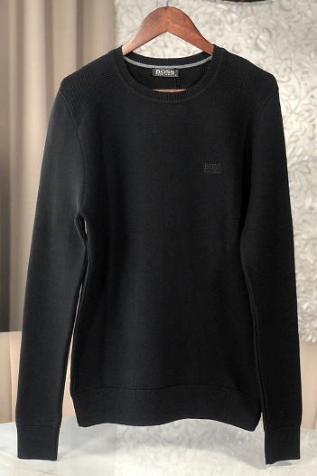Чёрный мужской джемпер Hugo Boss logo-embroidered   